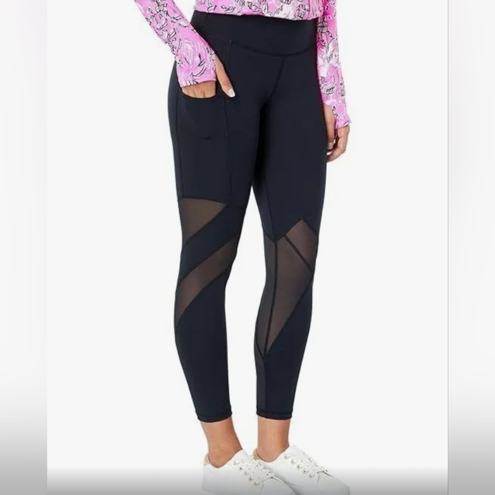 NWT- Lilly Pulitzer Mid-Rise Midi Leggings Onyx Black Size XXL 🖤